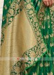 Silk Saree In Green Color